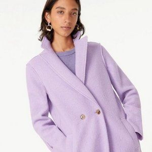 J. Crew Double Breasted Wool Lavender Purple Daphne Coat Size 2 XS